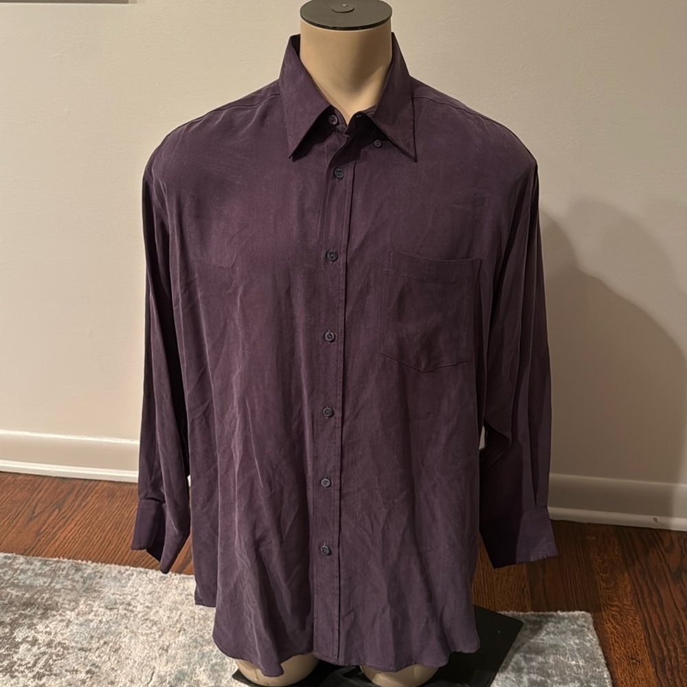 Bugatchi Uomo Men’s Extra Large Casual Button Shirt Chest Pocket